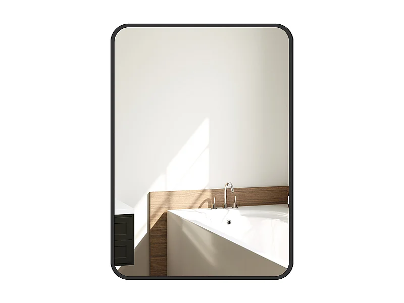 Espejo de baño Aurius Homcom enmarcado negro 70x50