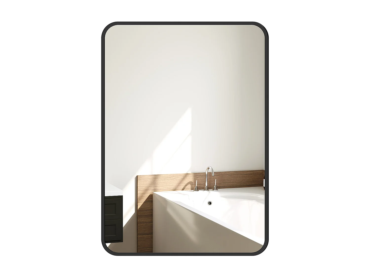 Espejo de baño Aurius Homcom enmarcado negro 70x50