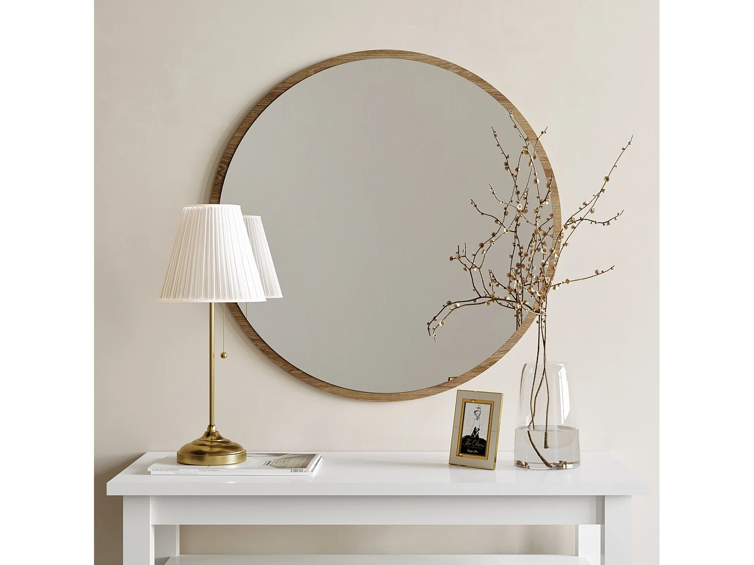 Miroir décoratif Adriata D60cm Bois foncé