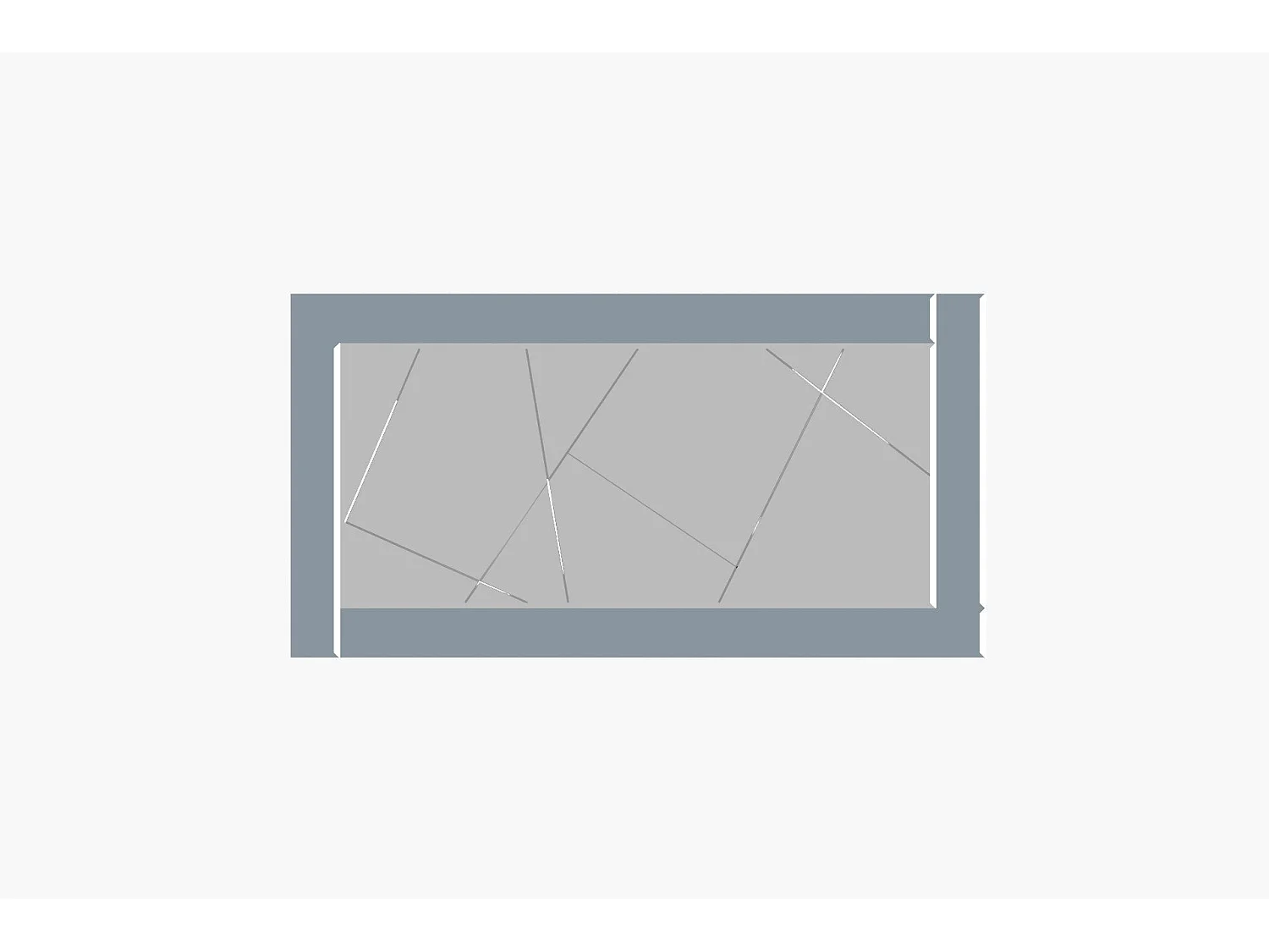 Espelho Moderno Pierre - Prata e Branco - Dimensões 60x120x2.2cm para Decoração Elegante