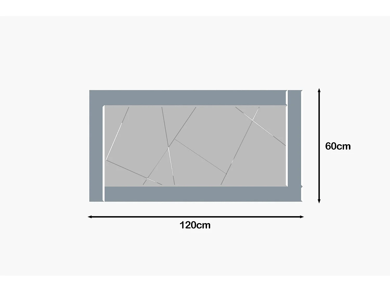 Espelho Moderno Pierre - Prata e Branco - Dimensões 60x120x2.2cm para Decoração Elegante