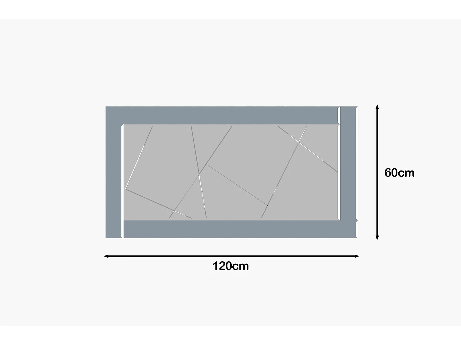 Espelho Moderno Pierre - Prata e Branco - Dimensões 60x120x2.2cm para Decoração Elegante