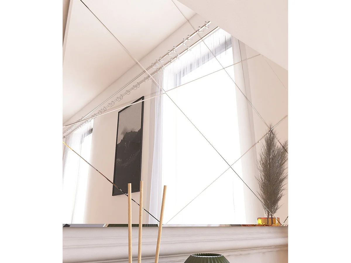 Espelho Moderno Argyle Branco - 50 x 75 cm em MDF - Estilo Contemporâneo