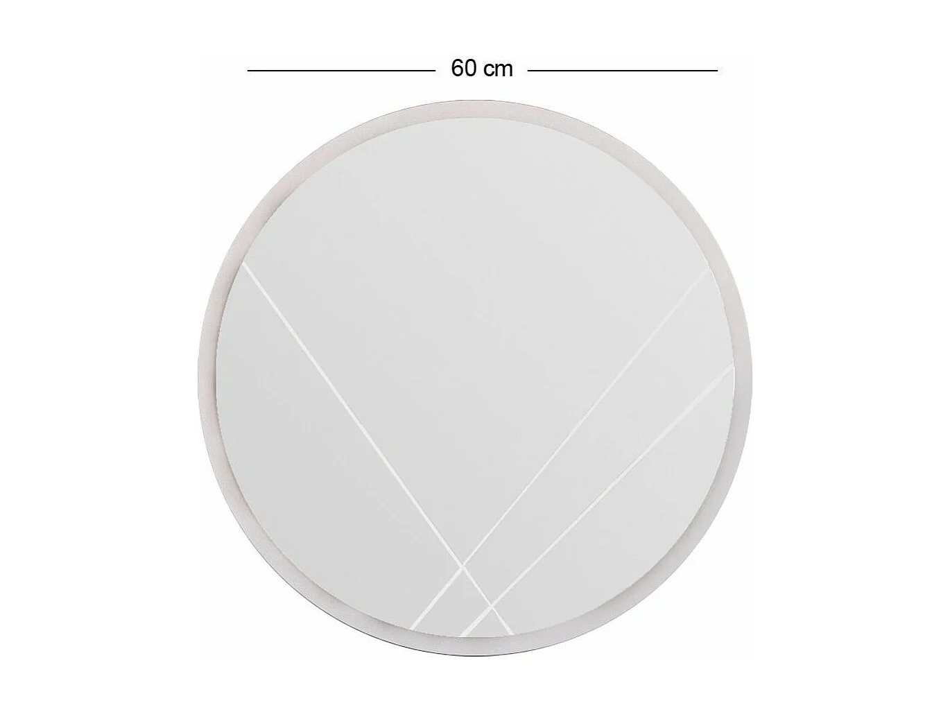 Espelho Redondo Gabel - 60x60 cm - Branco - Design Moderno e Elegante