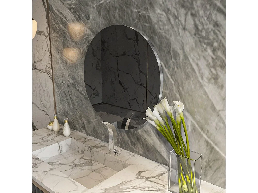 Espelho Ecológico Flotal-e 70x70cm - Design Moderno em Cinzento Escuro e Prateado