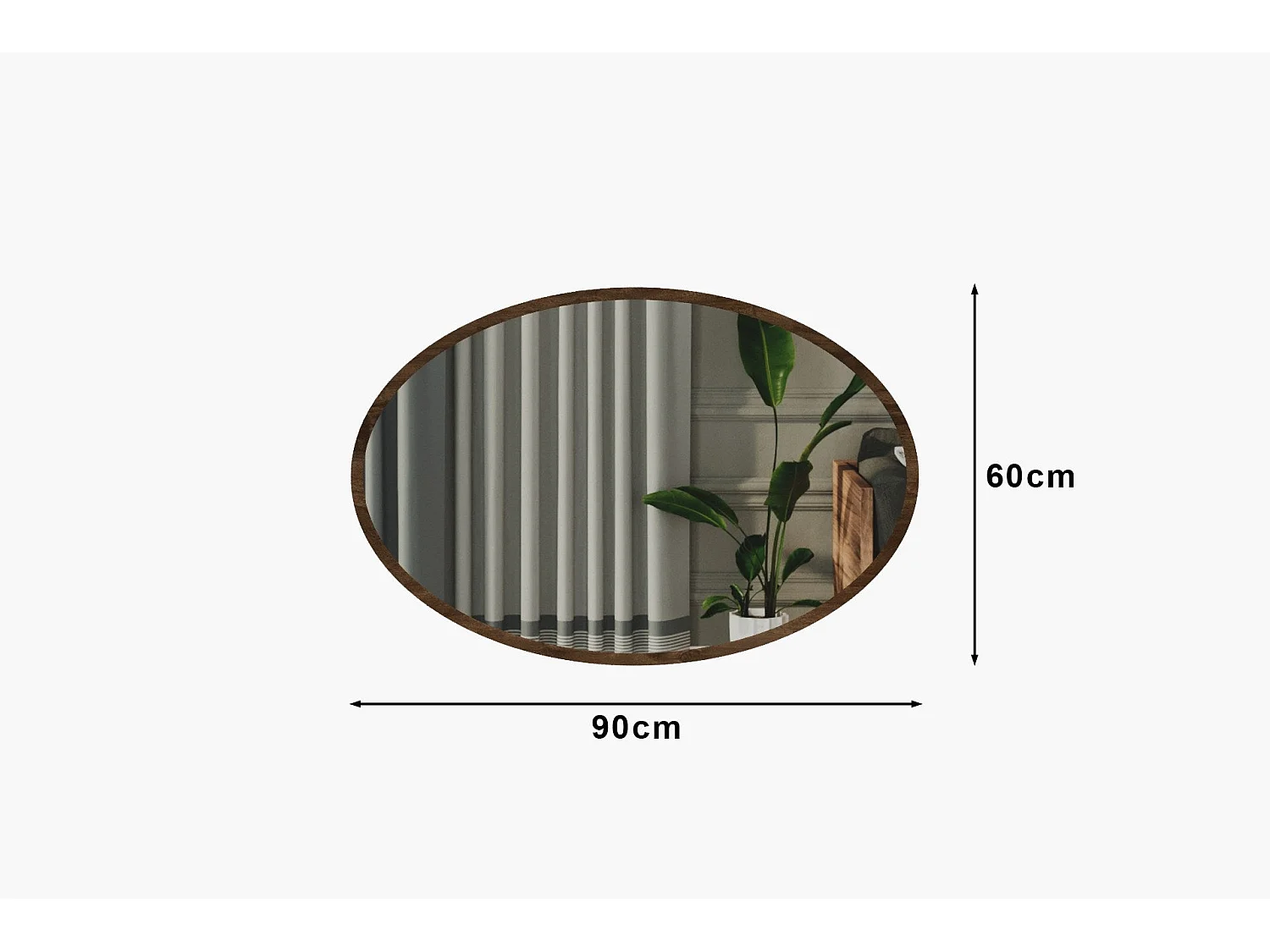 Espelho Moderno Beyo em Nogueira - 60x90cm, Design Ecológico e Elegante