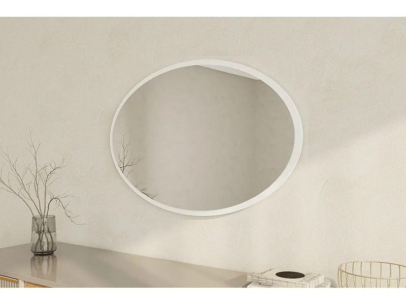 Espelho Moderno "Beyo" Ecológico - 60 x 90 cm - Branco Elegante para Decoração Sofisticada