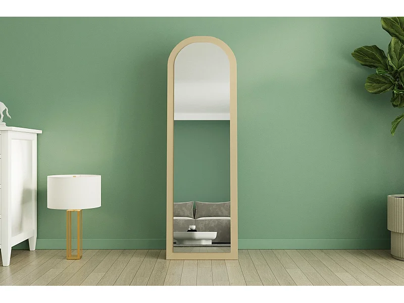 Espelho Moderno 'Emma' em MDF - 50 x 160 cm - Cor Areia Elegante para Decoração