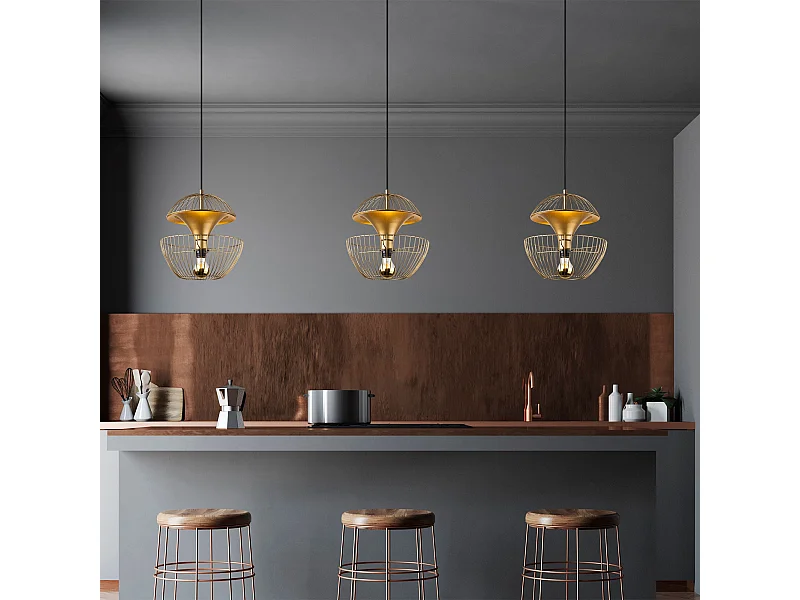 Candeeiro Dourado Brilhante Telmander - Elegância e Sofisticação para Sua Casa