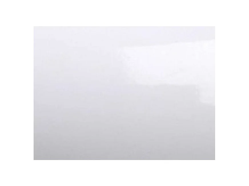 Table rectangulaire extensible orientale 6 à 20 personnes L 180 à 440cm blanc brillant et pieds métal doré Kazay