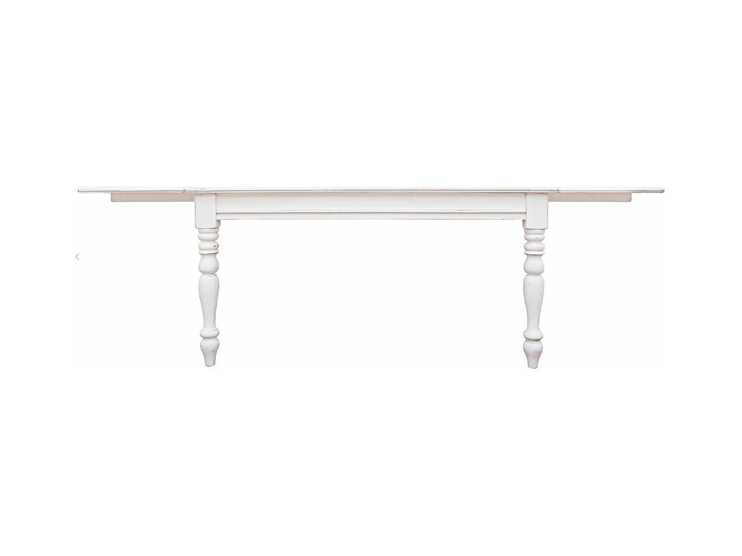 Table extensible de 150cm en bois de manguier blanc patiné Kolita 150-195-240cm