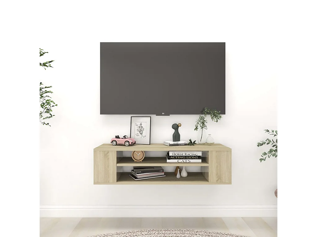 Meuble TV suspendu Chêne sonoma 100x30x26,5