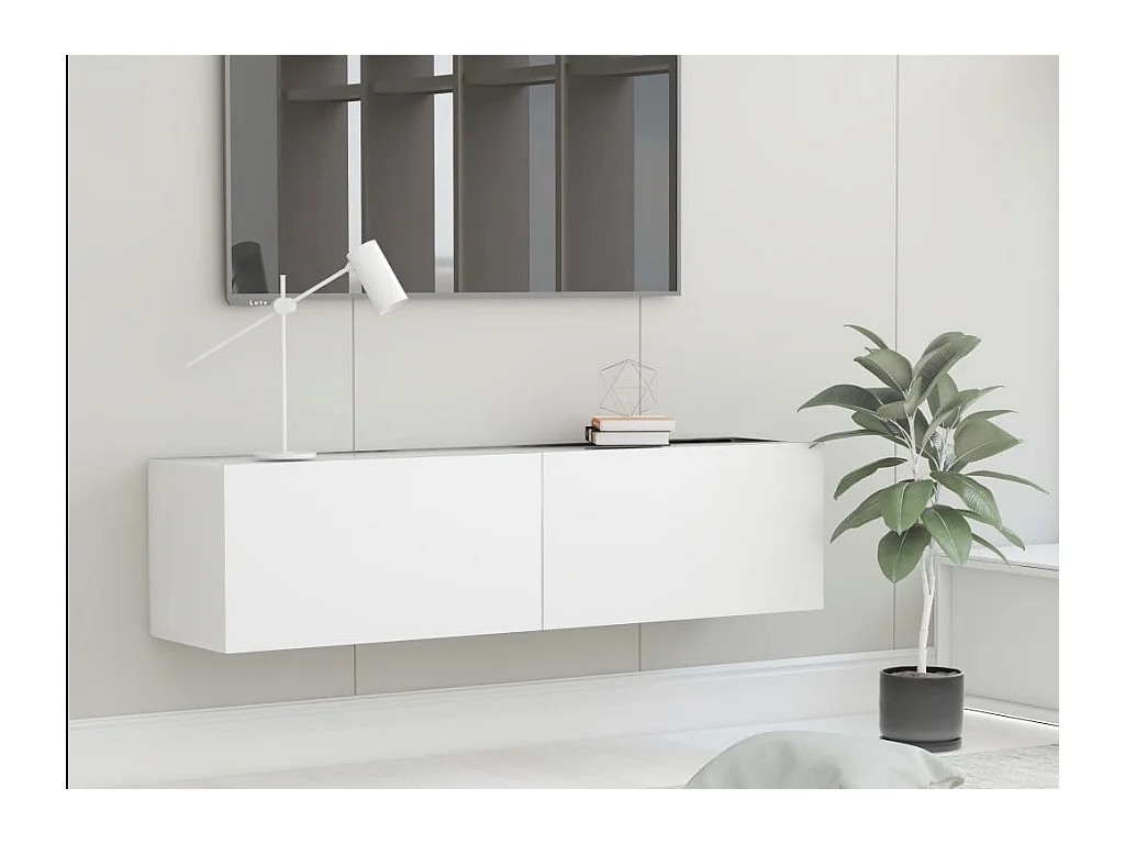 Meuble TV suspendu Blanc 120x30x30