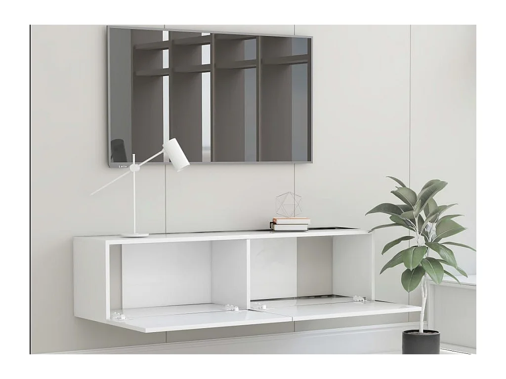 Meuble TV suspendu Blanc 120x30x30