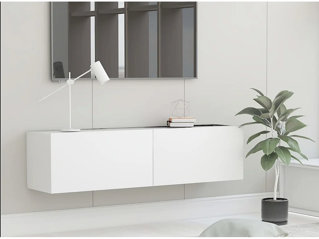 Meuble TV suspendu Blanc 120x30x30