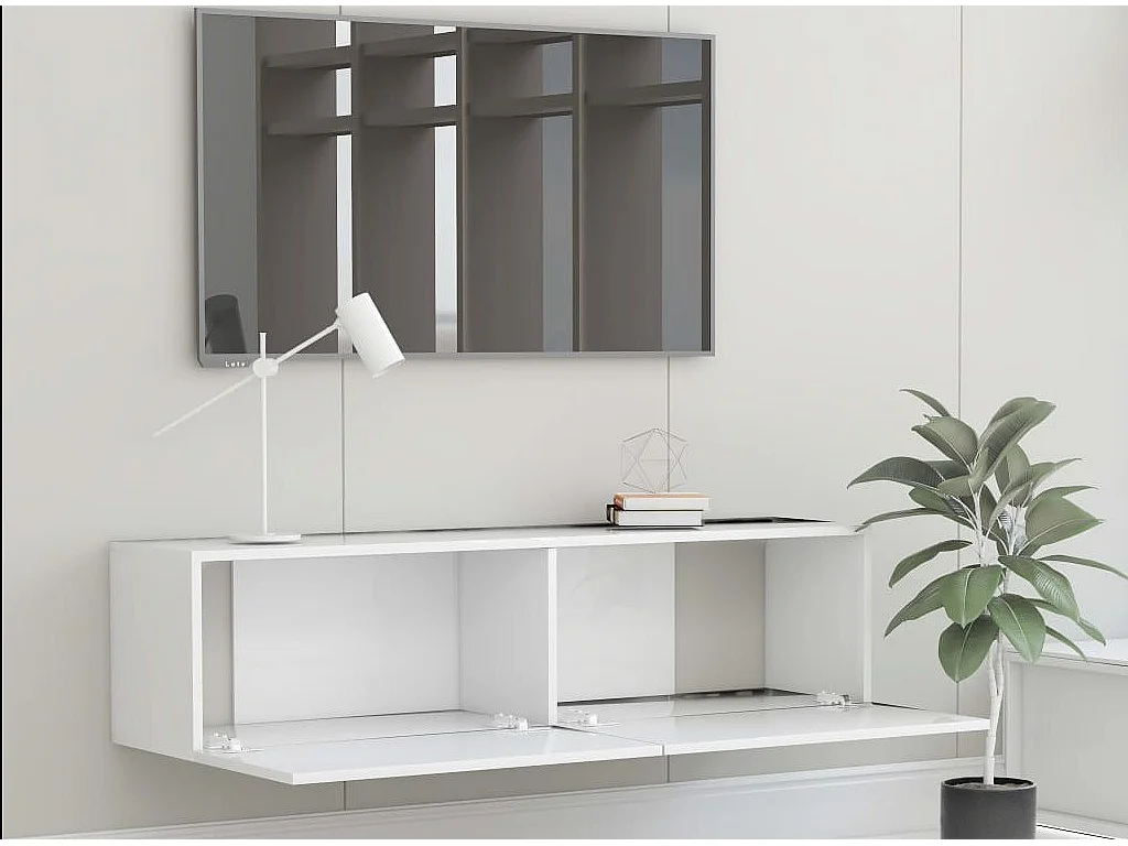 Meuble TV suspendu Blanc 120x30x30