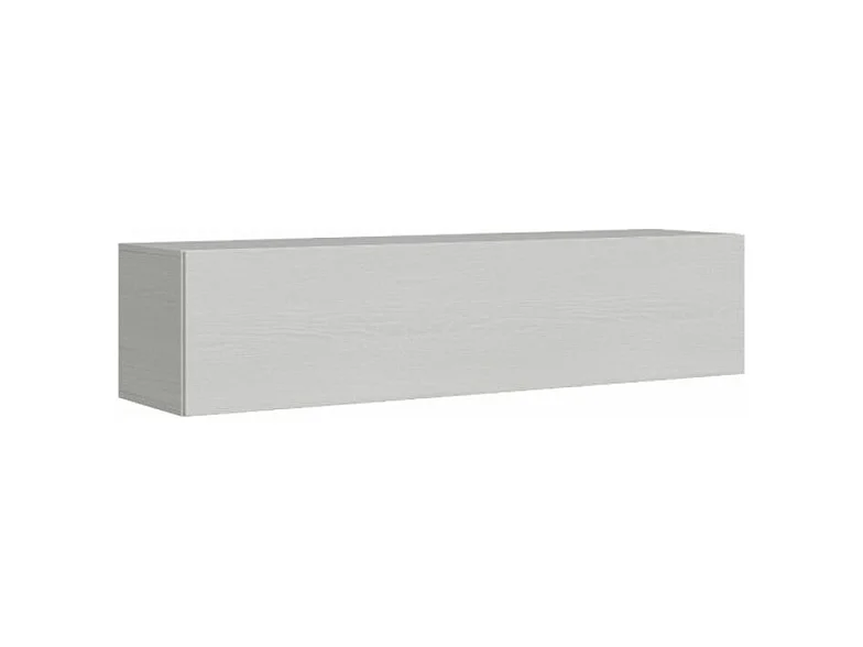 Meuble TV suspendu porte battante frêne blanc Ela L 174cm