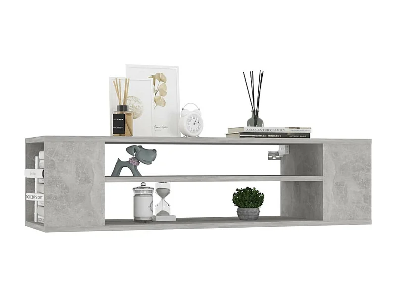 Meuble TV suspendu Gris béton 100x30x26,5