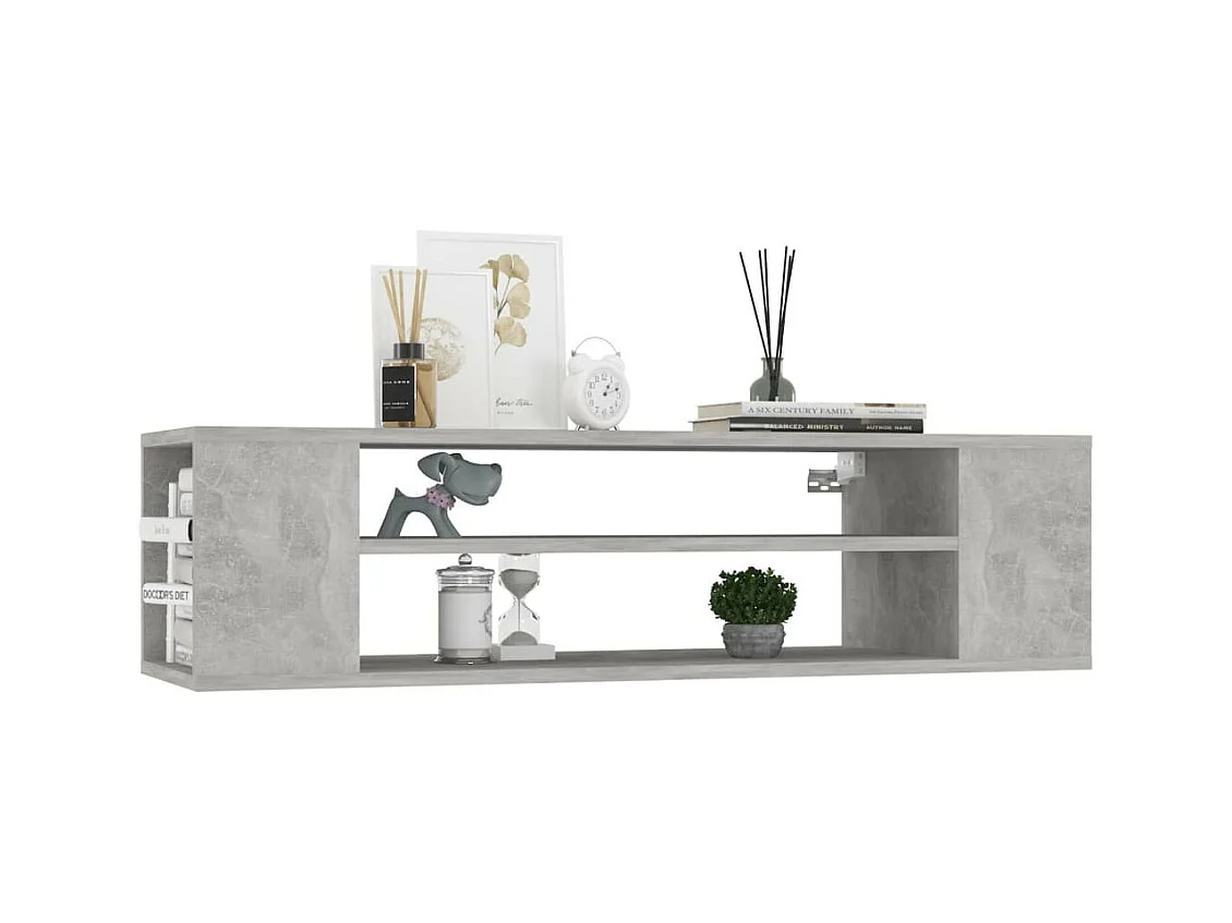 Meuble TV suspendu Gris béton 100x30x26,5