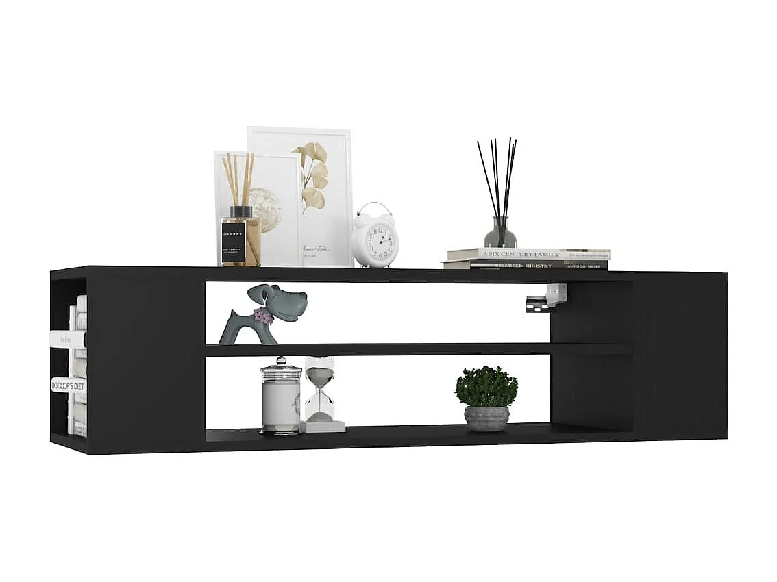 Meuble TV suspendu Noir 100x30x26,5