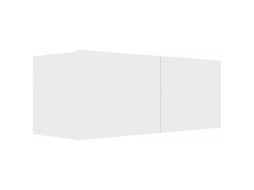 Meuble TV suspendu 2 portes bois blanc Oned 80cm