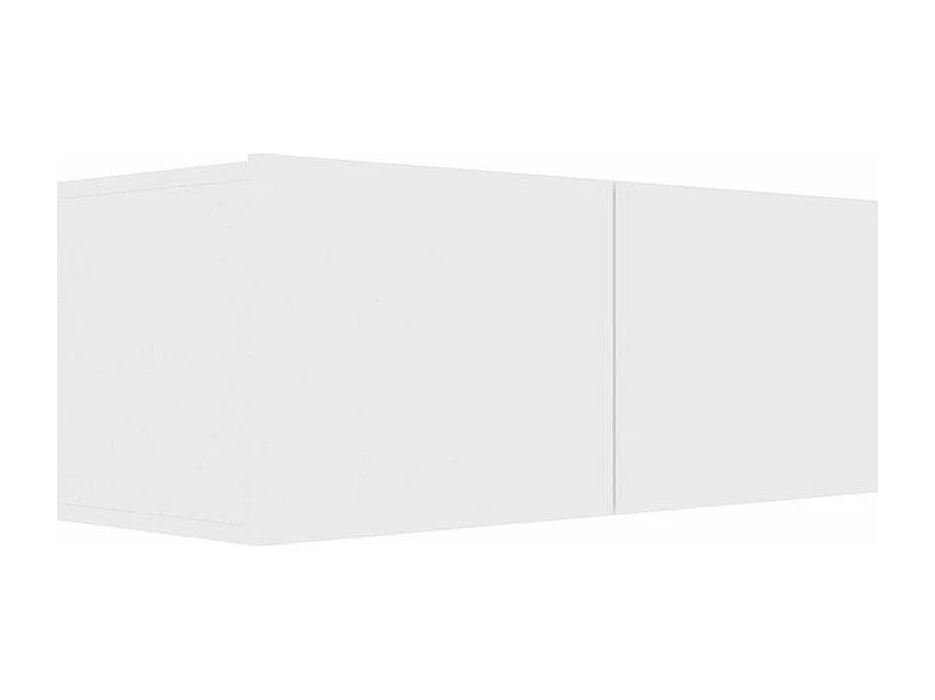 Meuble TV suspendu 2 portes bois blanc Oned 80cm