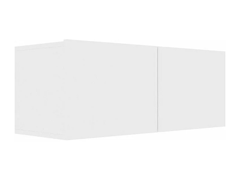 Meuble TV suspendu 2 portes bois blanc Oned 80cm