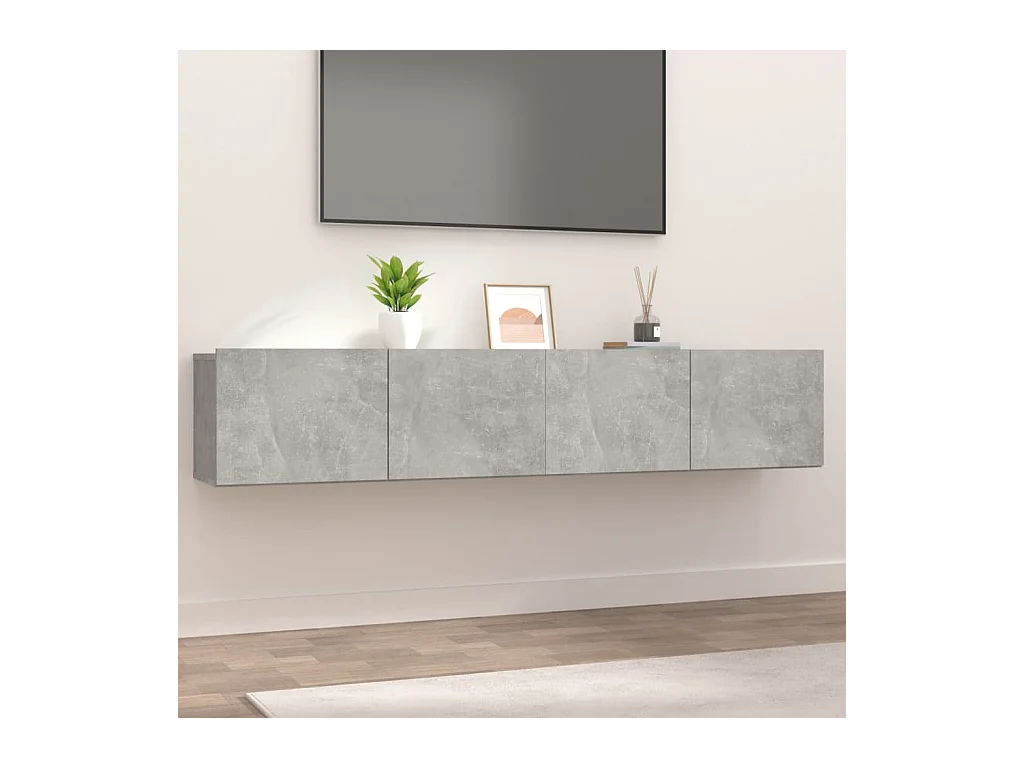 Meubles TV 2 pcs Gris béton 80x30x30 Bois d'ingénierie