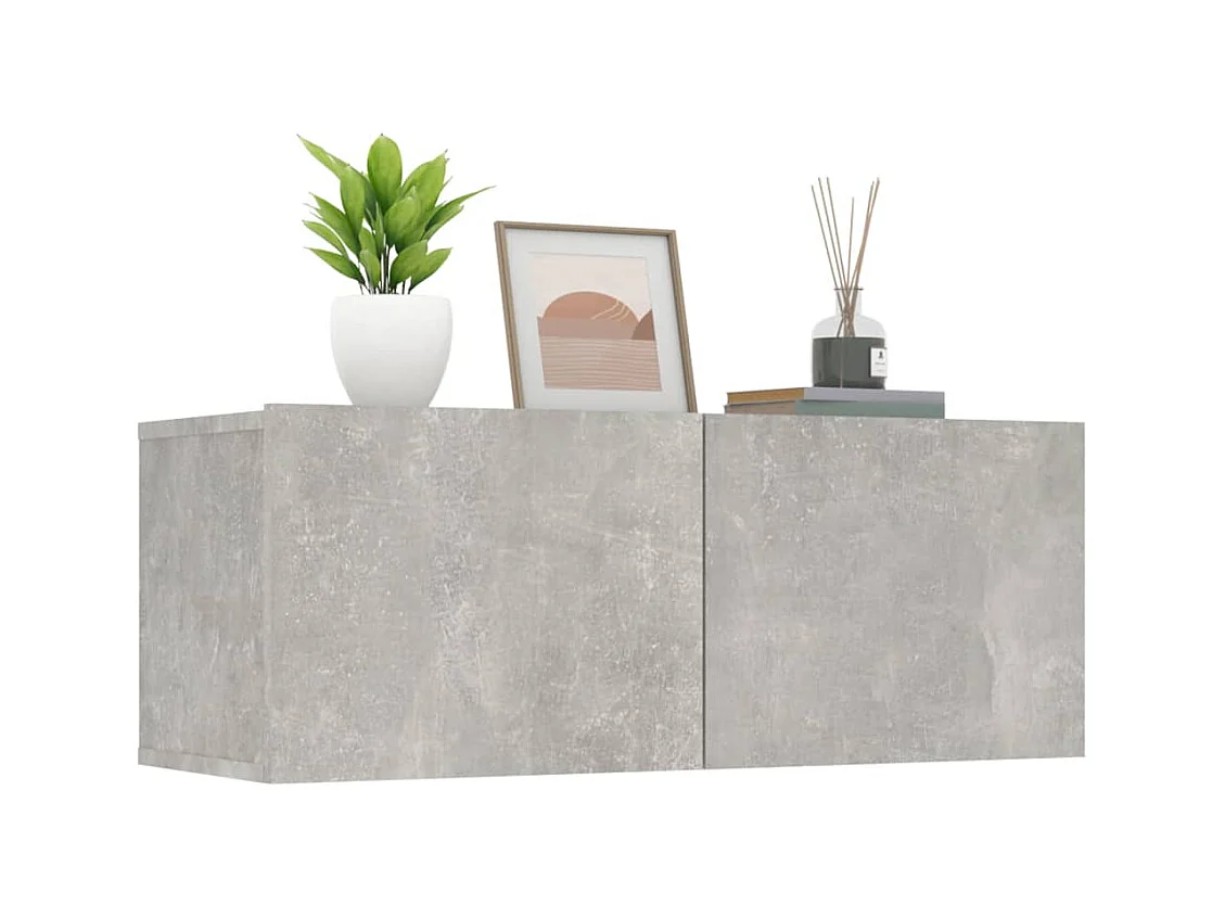 Meubles TV 2 pcs Gris béton 80x30x30 Bois d'ingénierie