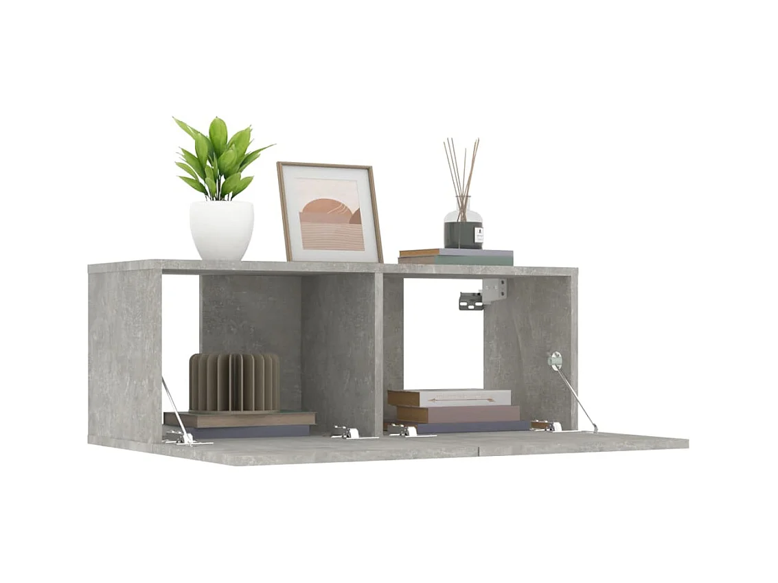 Meubles TV 2 pcs Gris béton 80x30x30 Bois d'ingénierie