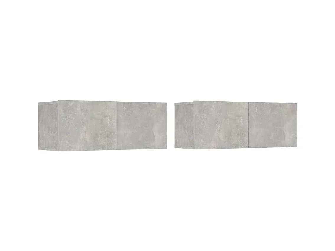 Meubles TV 2 pcs Gris béton 80x30x30 Bois d'ingénierie