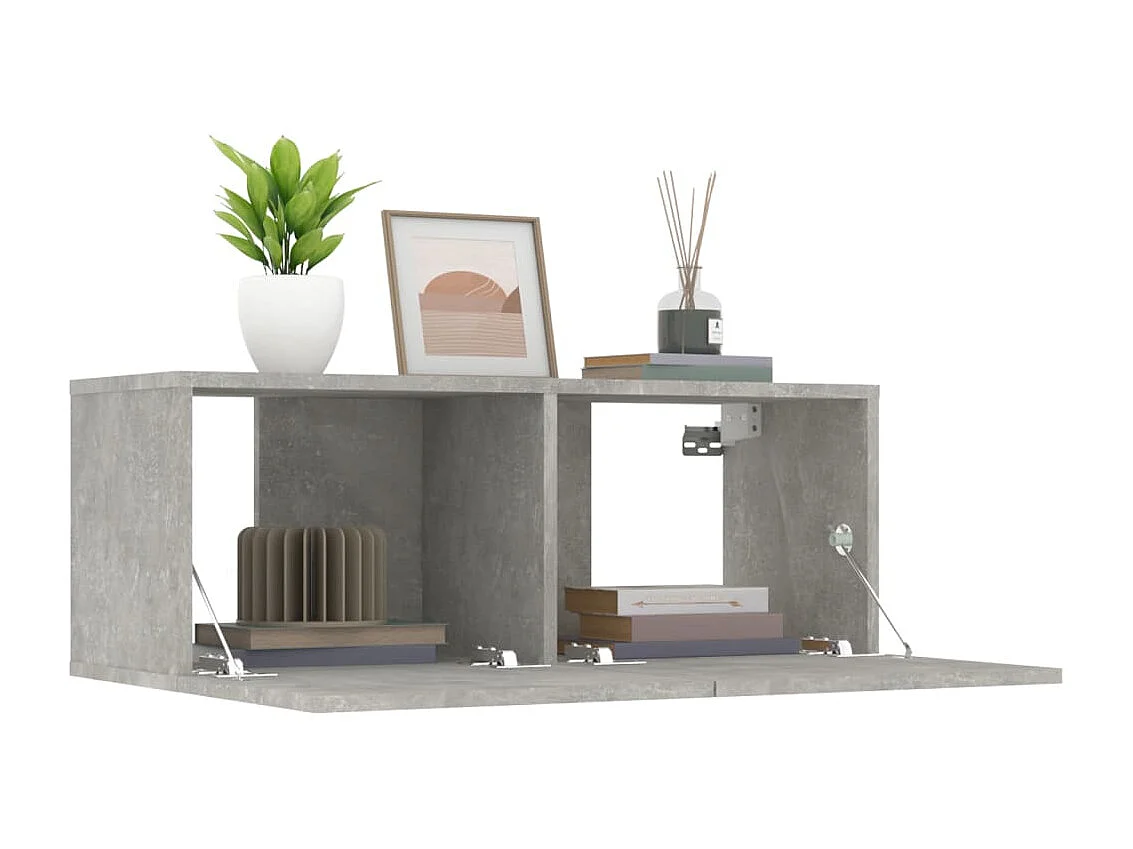 Meubles TV 2 pcs Gris béton 80x30x30 Bois d'ingénierie