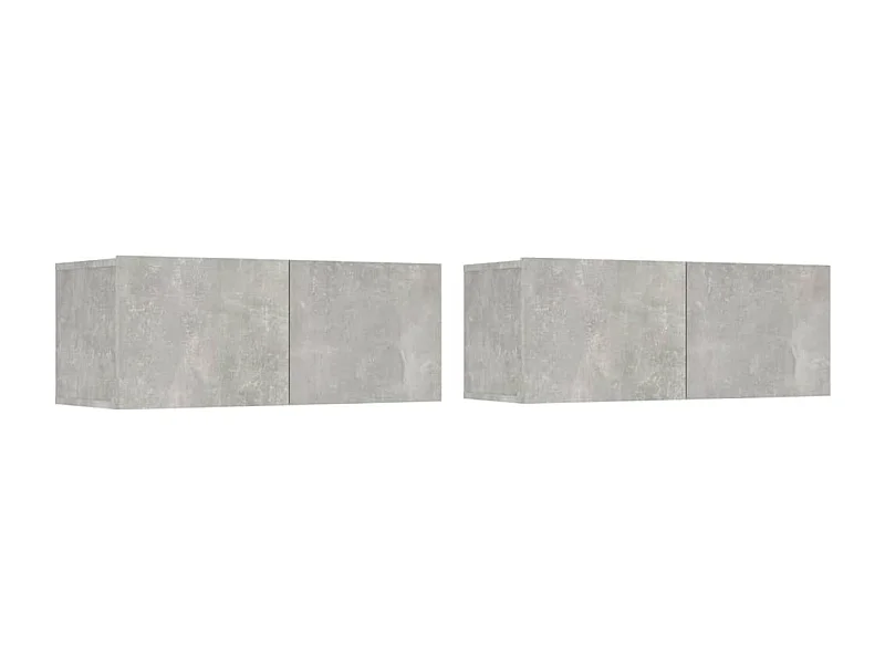 Meubles TV 2 pcs Gris béton 80x30x30 Bois d'ingénierie