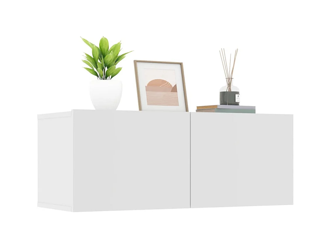 Meubles TV 2 pcs Blanc 80x30x30 Bois d'ingénierie