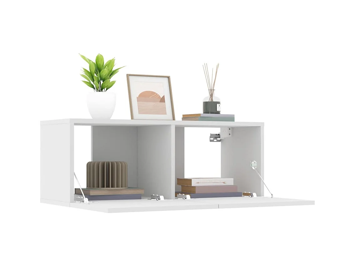 Meubles TV 2 pcs Blanc 80x30x30 Bois d'ingénierie