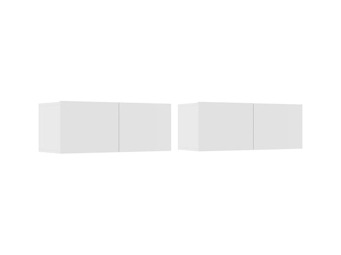 Meubles TV 2 pcs Blanc 80x30x30 Bois d'ingénierie