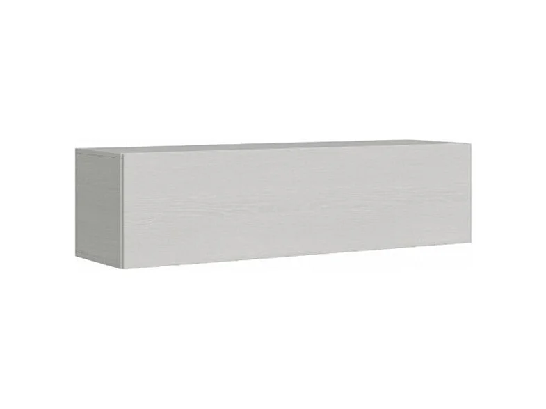 Meuble TV suspendu porte battante frêne blanc Ela L 154cm