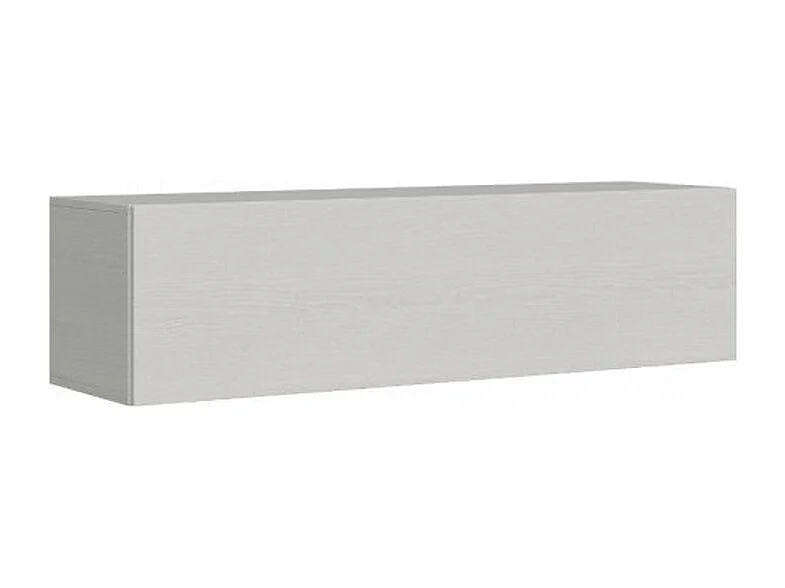 Meuble TV suspendu porte battante frêne blanc Ela L 154cm