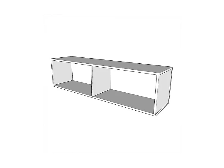 Meuble TV suspendu porte battante chênes naturel Ela L 154cm