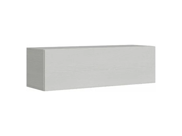 Meuble TV suspendu porte battante frêne blanc Ela L 134cm