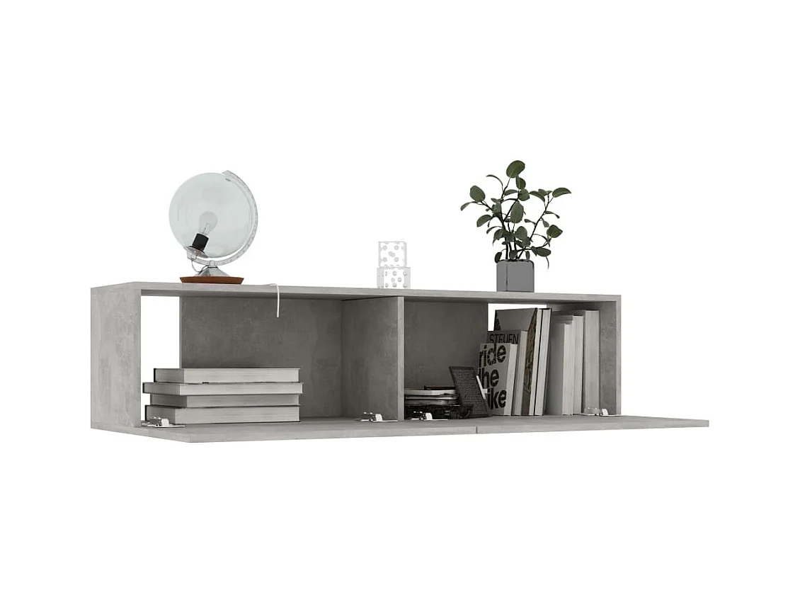 Meuble TV suspendu Gris béton 120x30x30