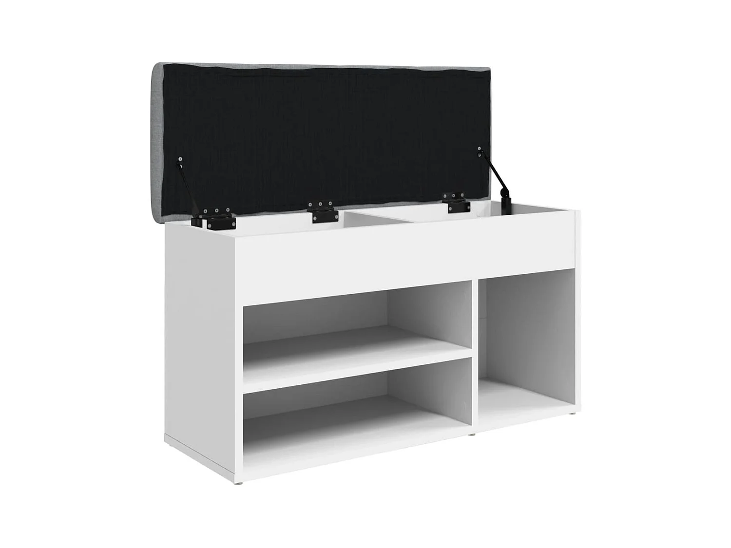 Banc à chaussures blanc 82x32x45,5 bois d'ingénierie