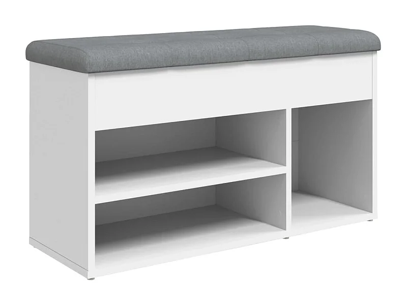 Banc à chaussures blanc 82x32x45,5 bois d'ingénierie