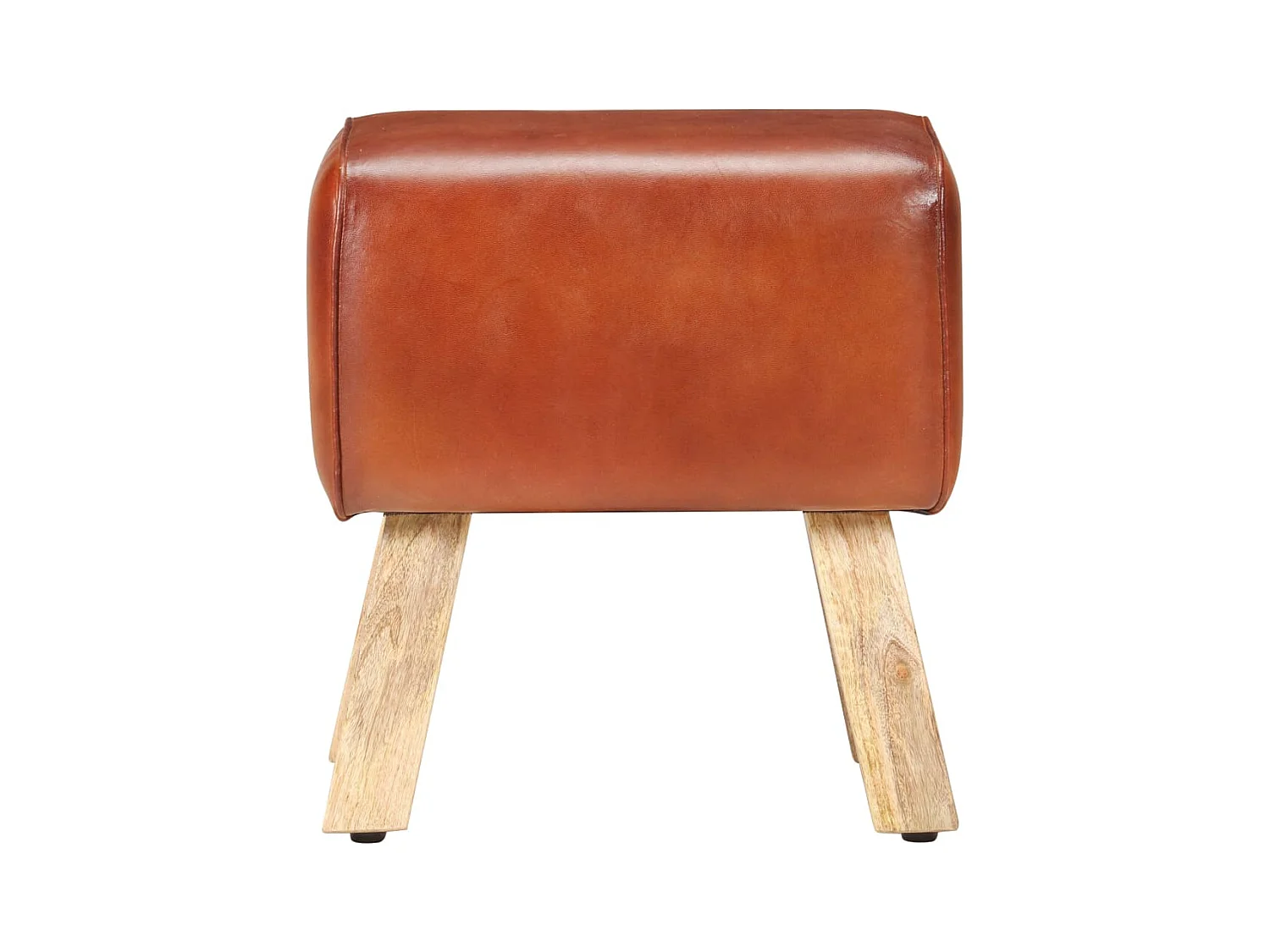 Banc saut de cheval 38cm Marron Cuir véritable et manguier