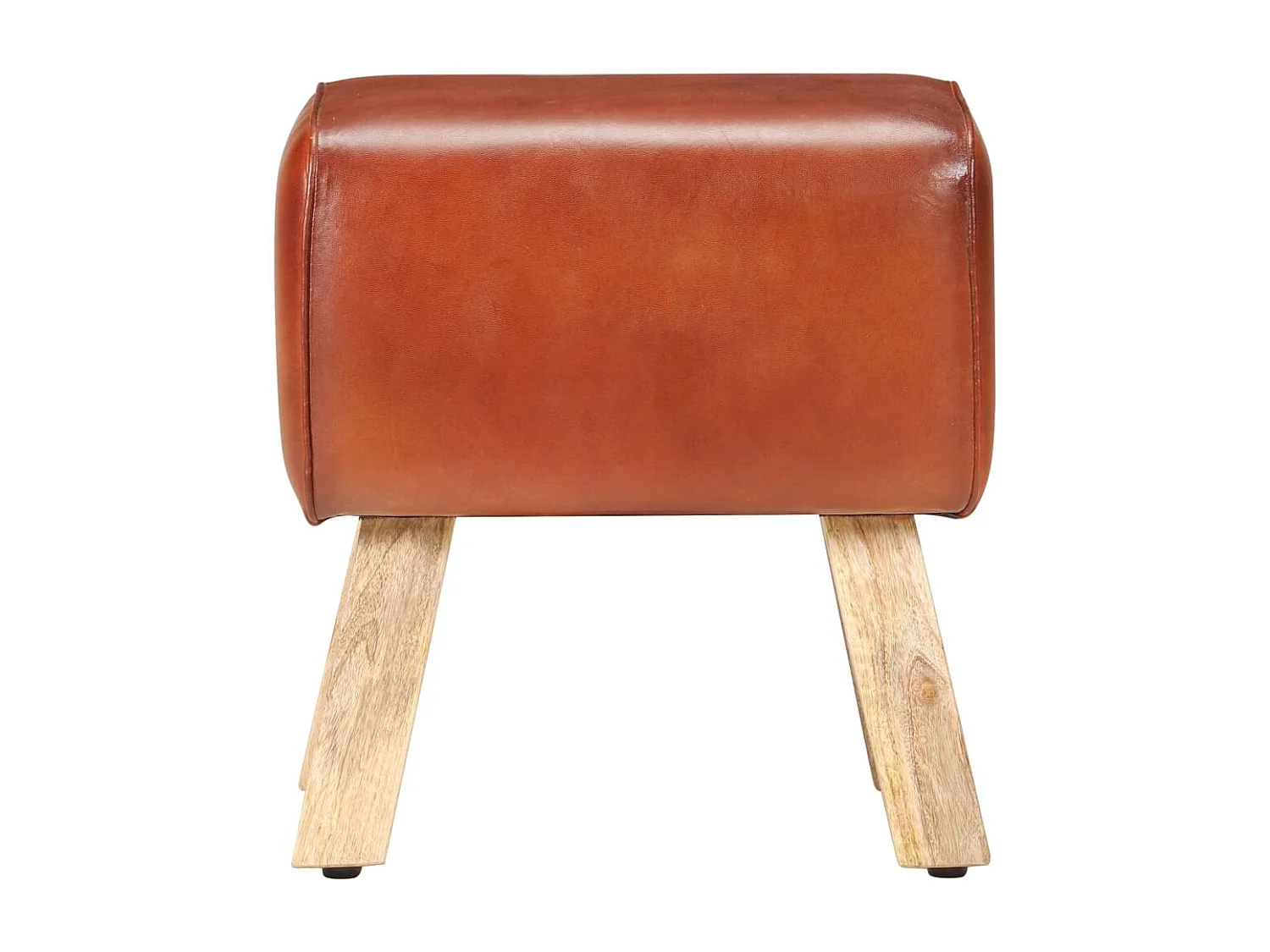 Banc saut de cheval 38cm Marron Cuir véritable et manguier