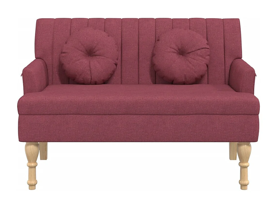 Banc avec coussins rouge bordeaux 113x64,5x75,5 tissu