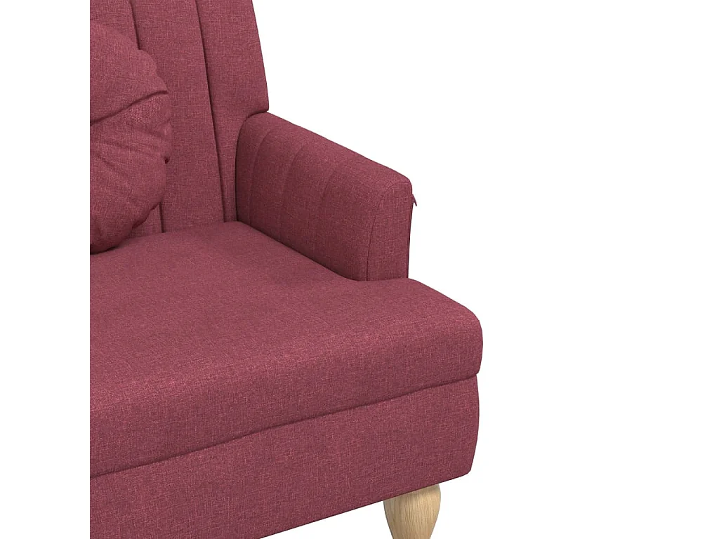Banc avec coussins rouge bordeaux 113x64,5x75,5 tissu