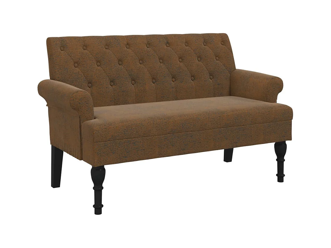Banc avec dossier marron 120x62x75,5 similicuir daim