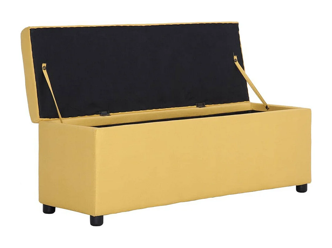 Banc avec compartiment de rangement 116cm Jaune Polyester