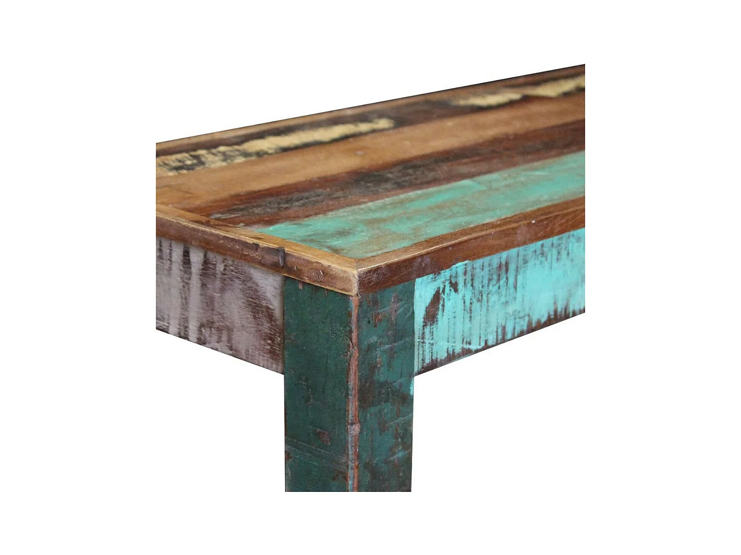 Banc bois massif recyclé multicolore Moust 110cm